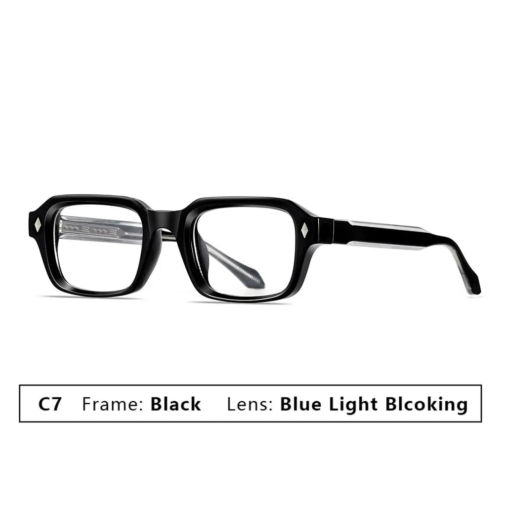 2025 New Small Square Frame Men's Sunglasses High Quality Propionic Acid Pin Technology Fashion Women Shades Punk Eyewear