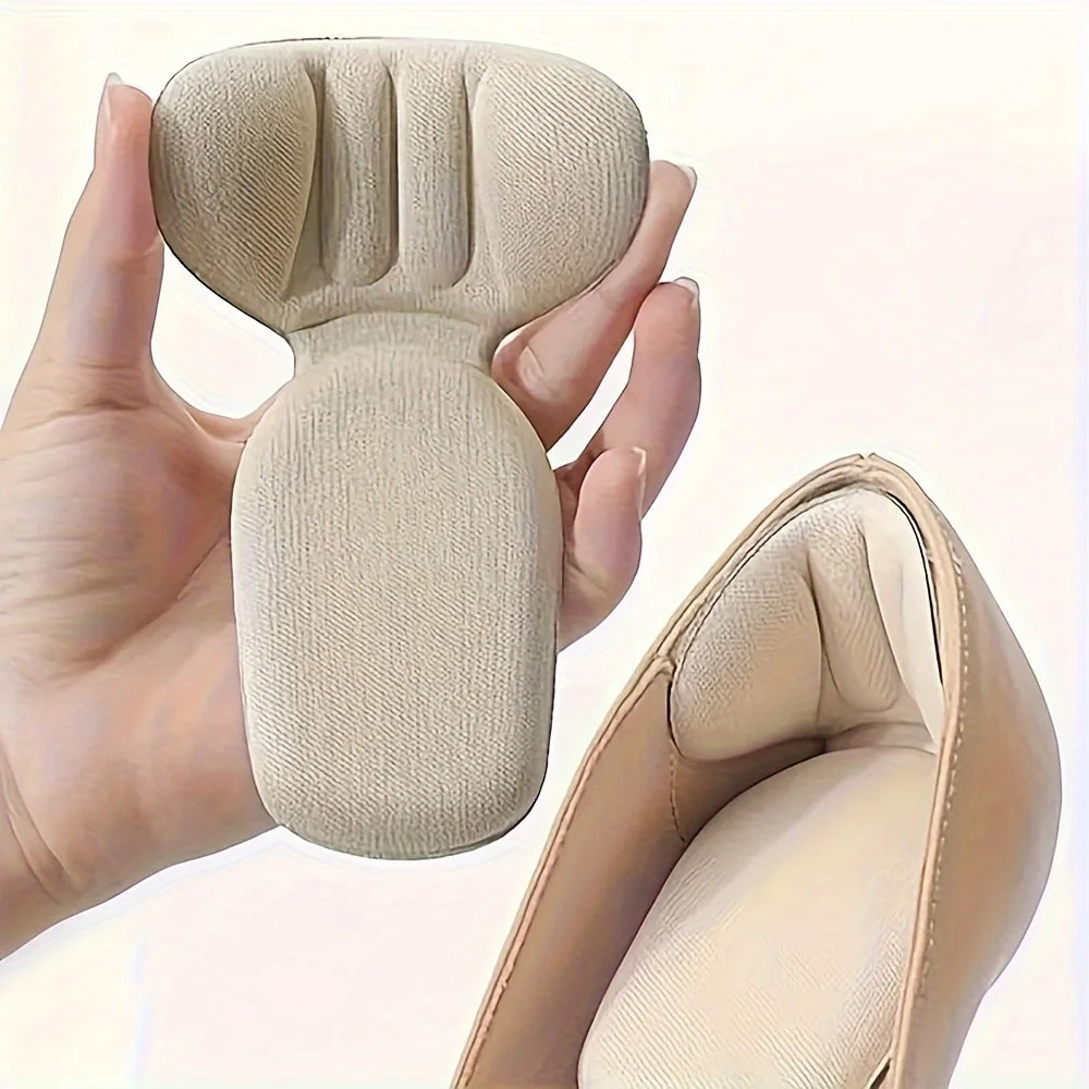 Double-Layer Thick T-Shaped Foam Heel Pad And Heel Cup - Soft, Breathable, Non-Slip, Durable, Comfortable To Wear In High Heels