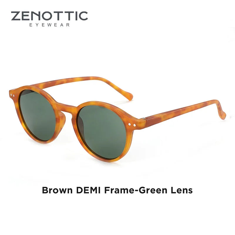 ZENOTTIC Retro Polarized Sunglasses 2026 2025 Men Women Vintage Small Round Frame Sun Glasses Polarized Lens UV400 Goggles Shade