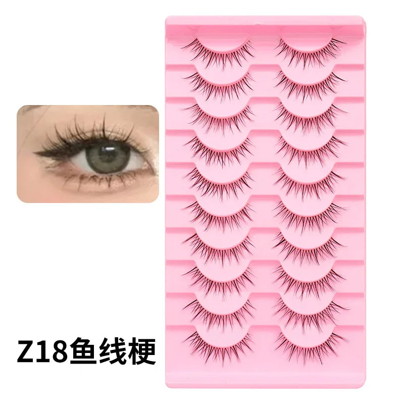10 Pairs Natural Lashes Manga Full Strip Lashes Makeup Bulk Wholesale Dropshipping Eyelash Extension Lashes Anime False Eyelash