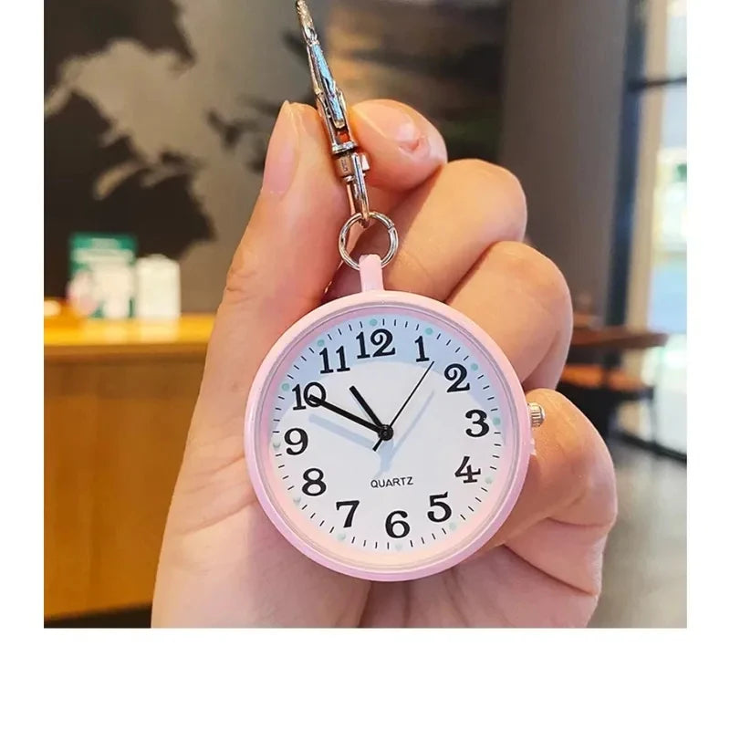 New Cute Compact Quartz Pocket Watch with Keychain – Unisex Quartz Watch for Men, Women, minimalist watches, gift for child