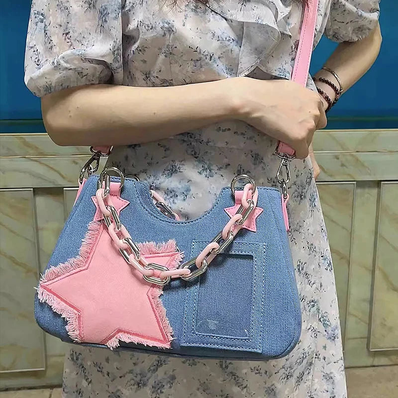 Denim Women Underarm Shopper Totes Large Capacity Designer Hobo Shoulder Bag Luxury Women's Handbag Small Crossbody Bag
