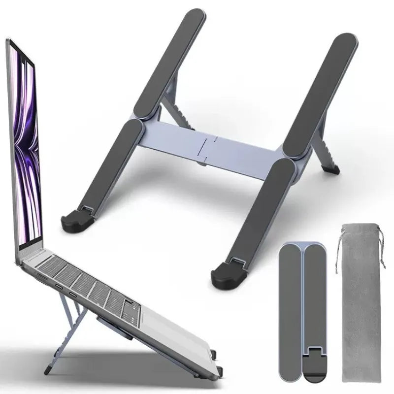 Aluminum Alloy Laptop Stand Foldable Lightweight Tablet Stand Laptop Holder with Height Adjustment for Business Travel