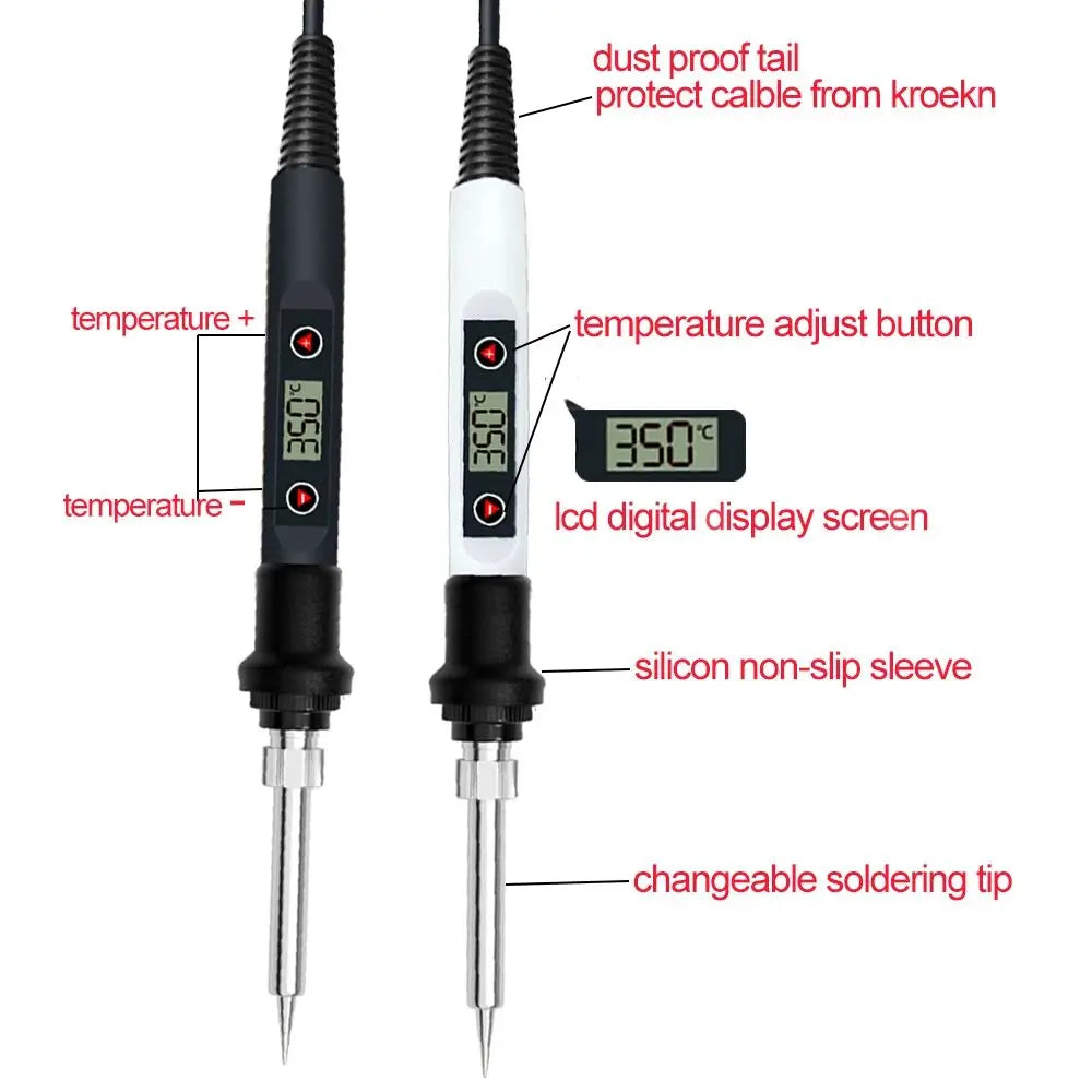 NEW Electric Soldering Iron 16IN1 80W LCD Digital Display 180-500 Adjustable Replaceable Head Soldering Iron Tin Pen Welding Kit