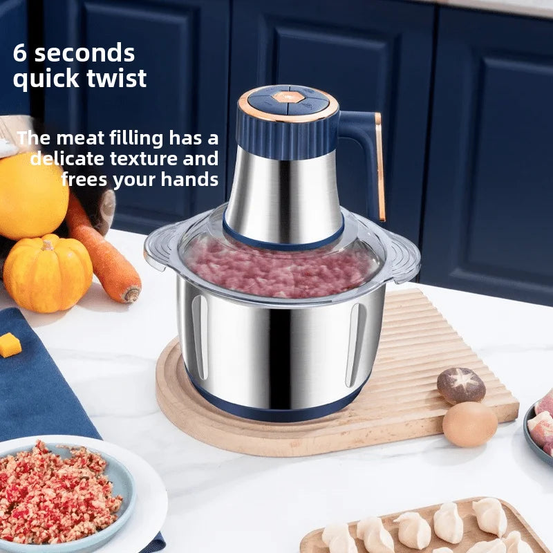 Stainless steel meat grinder and vegetable chopper, food processing machine, food chopper meat/vegetable/fruit grinder