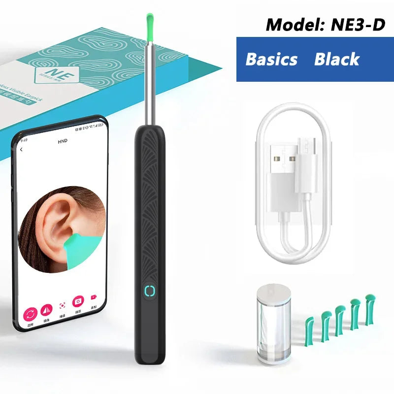 Ear Cleaner with Camera Wireless Ear Sticks Otoscope USB C Charging Endoscope Wax Removal Tool Earpick MIni Camera