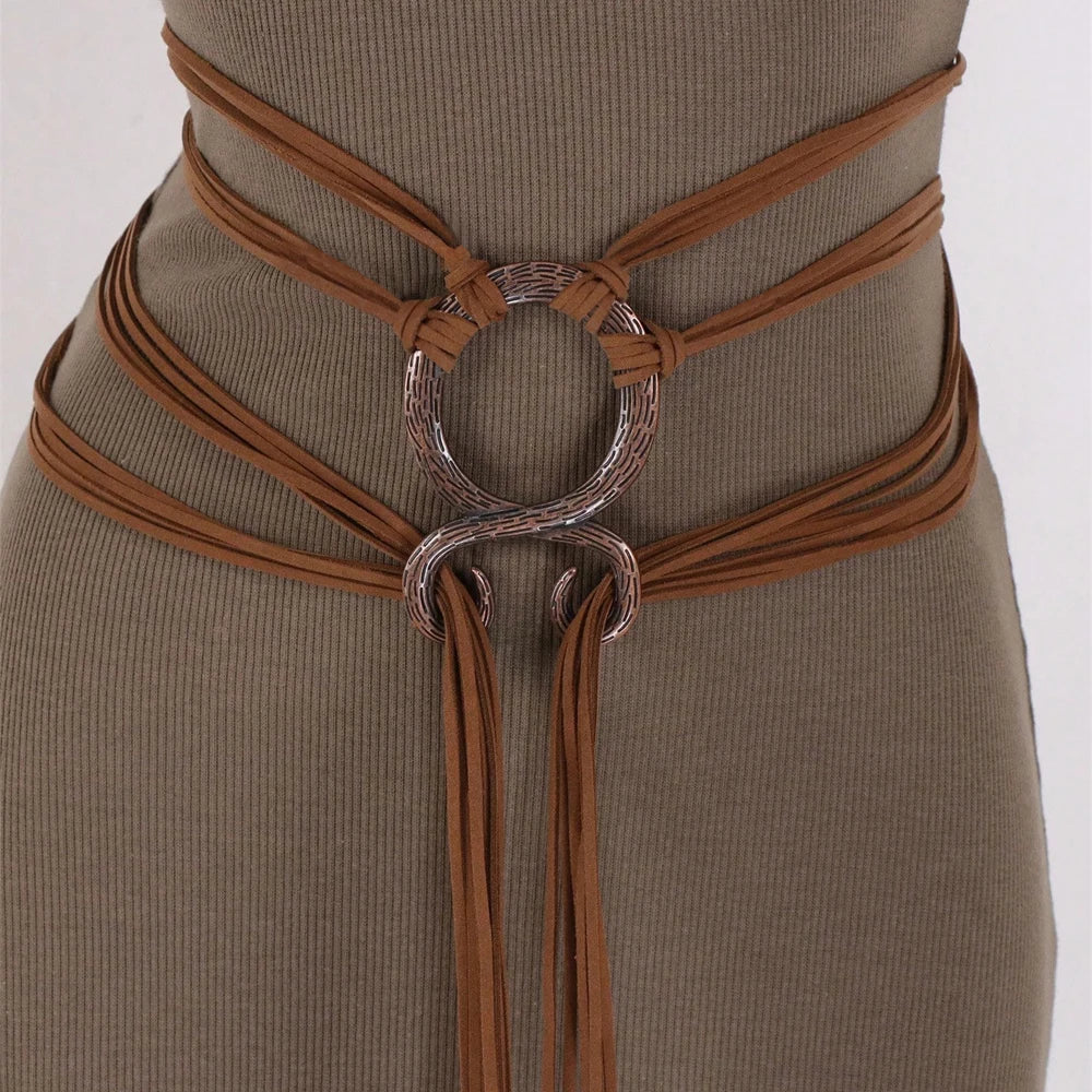 Medieval Long Rope Ring Knotted Belt for Women, Norse Witch Waist Knotted Rope Belt, Viking Renaissance Costume Accessories