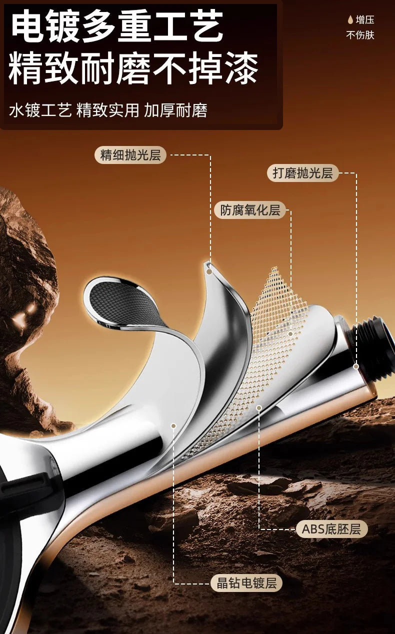 New 15CM Big Panel Massage Spa Pressurized Shower Head 7 Modes High Pressure Rainfall Shower One-Key Stop Handheld Showerhead