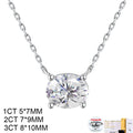 COSYA 1/2/3CT Oval Cut Moissanite Necklace For Women S925 Silver Plated 18K Gold East West Solitaire Diamond Chain Fine Jewelry