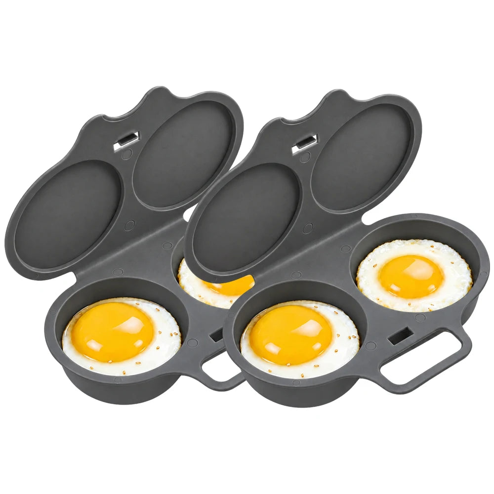 Aoifn Food Grades Plastic Microwave Egg Cooker Heat Resistant Kitchen Cooking Mold Egg Fryer Easy To Clean Steamed Egg Box