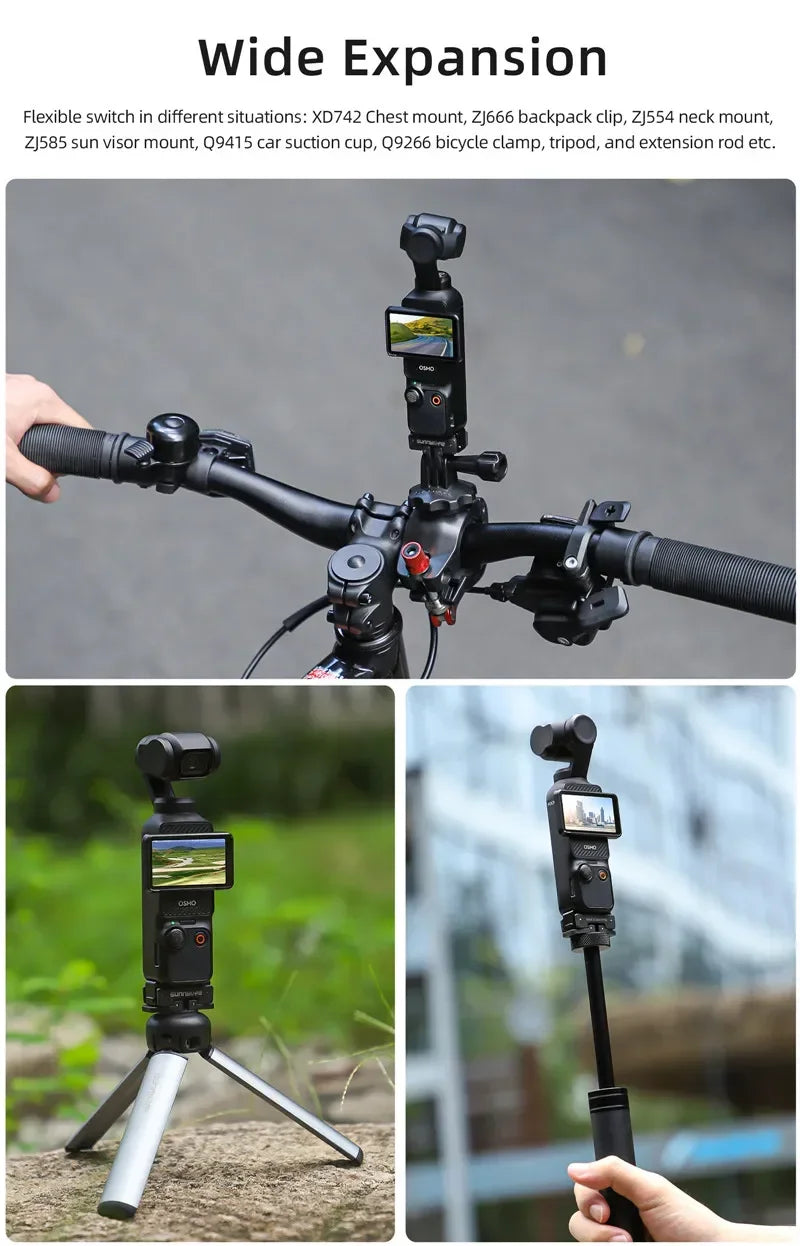 Quick Release Mount Adapter For DJI OSMO Pocket 4 3 Camera Foldable Extension Bracket Tripod Adapter with 1/4" Screw Hole