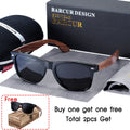 BARCUR Black Walnut Wood Sunglasses for Man Polarized High Quality Sqare Sun Glasses Men UV400 Eyewear Accessory Original Box