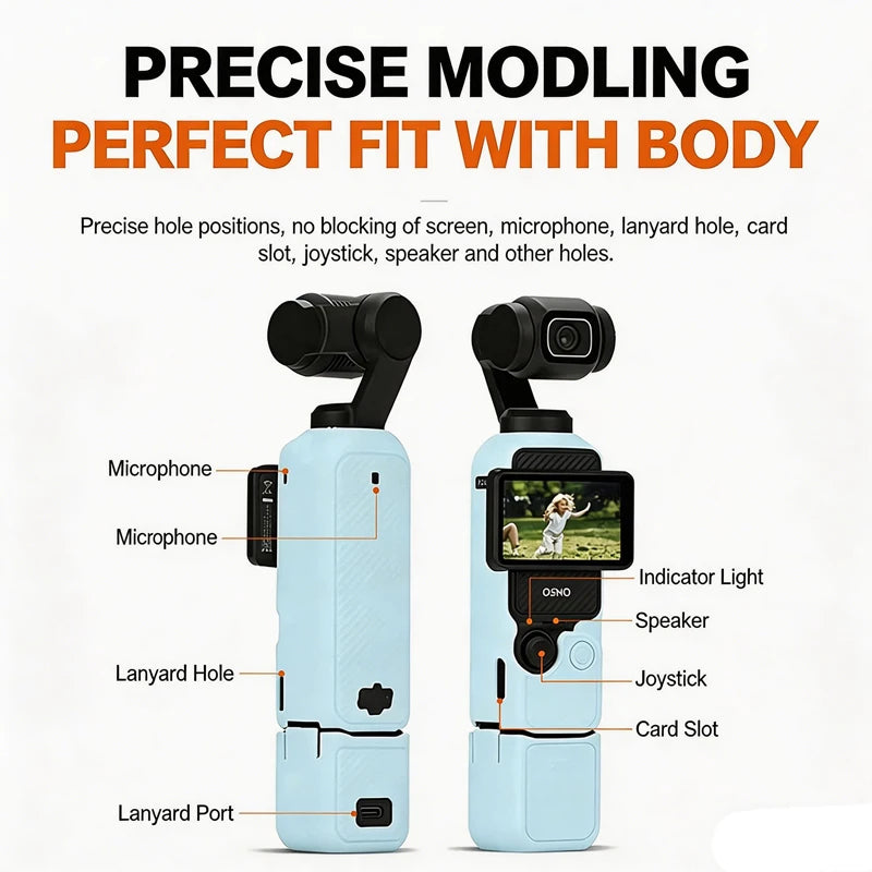 New Silicone Protective Case Set for DJI Pocket 4 Scratch-resistant Shock-resistant Protective Case for Camera Shell Accessories