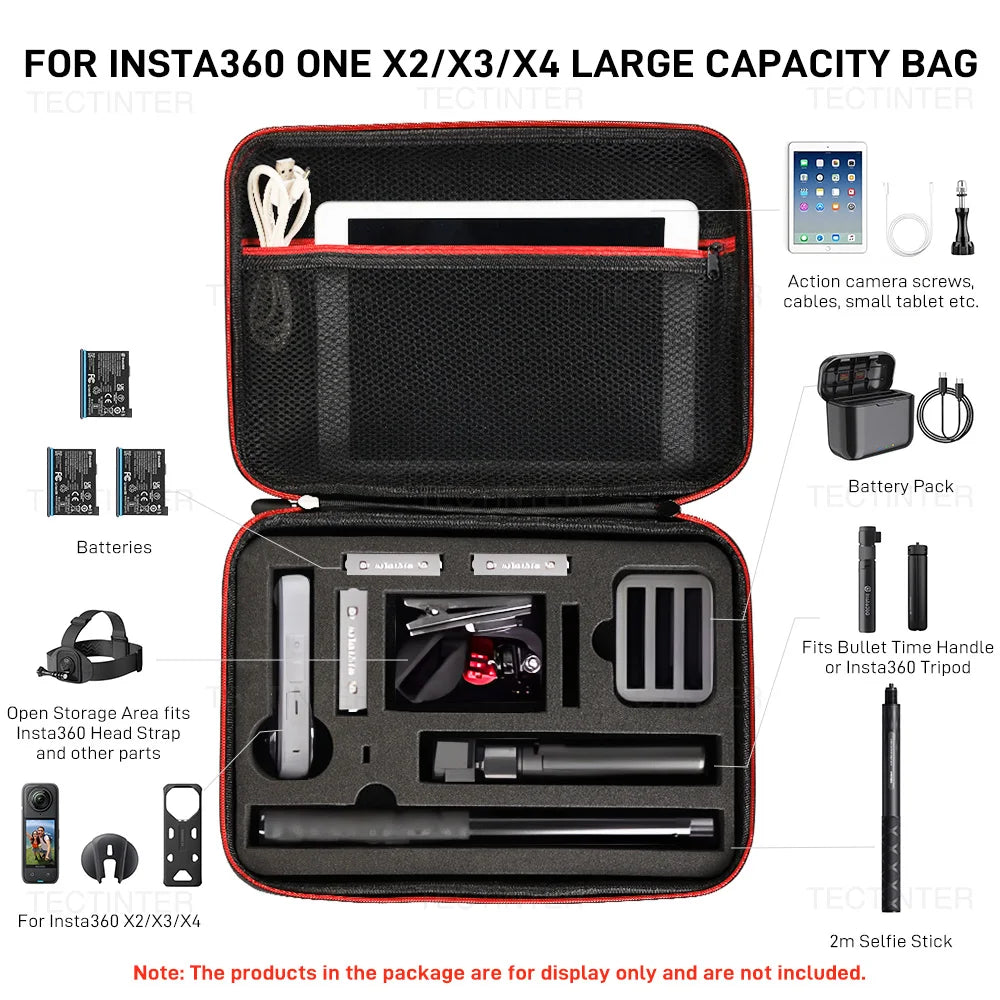 Box for Insta360 X5 X4 X3 X2 Protective Storage Bag Travel Protable Carrying Case For Insta360 X4 Action Camera Accessories