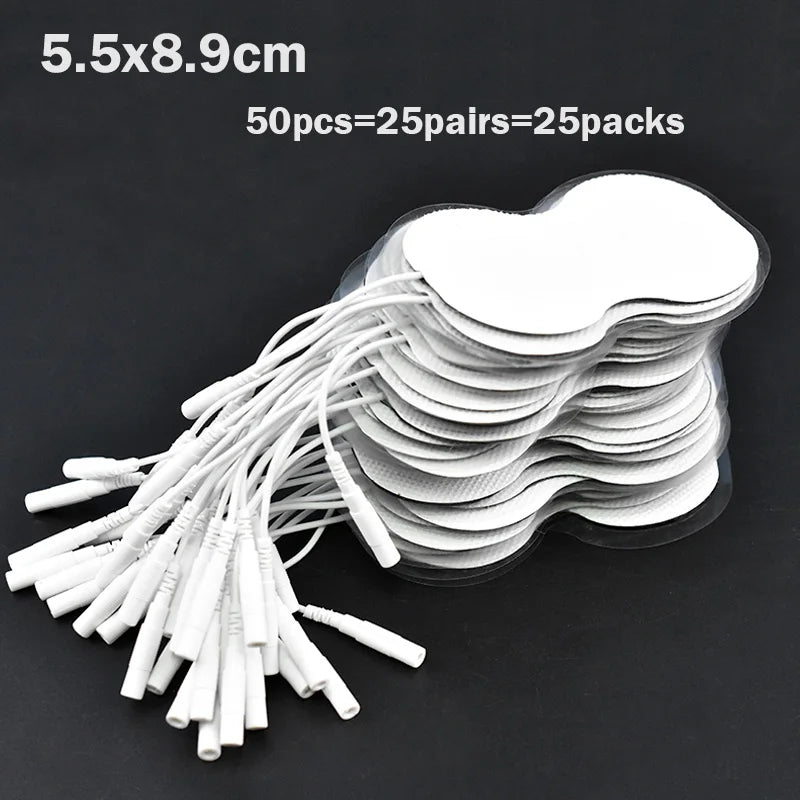 20/100p 5x5cm TENS Ems Nerve Muscle Stimulator Electrode Pads Gel Electrode Pads Tens Electrodes Acupuncture Machine 2mm Plug