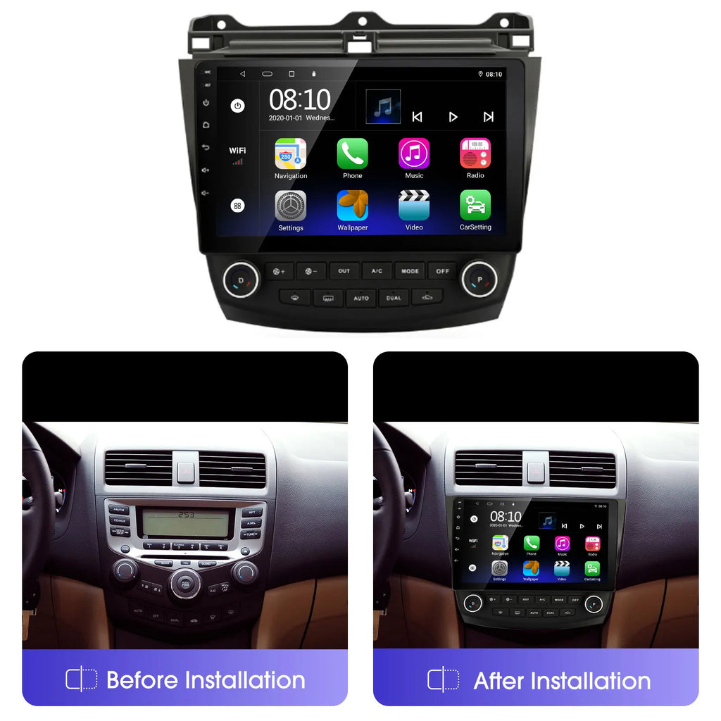 Android Car Stereo fo Honda Accord 7th 2003-2007,Build-in Carplay & Android Auto, 10 inch Capacitive Touch Screen GPS Navigation