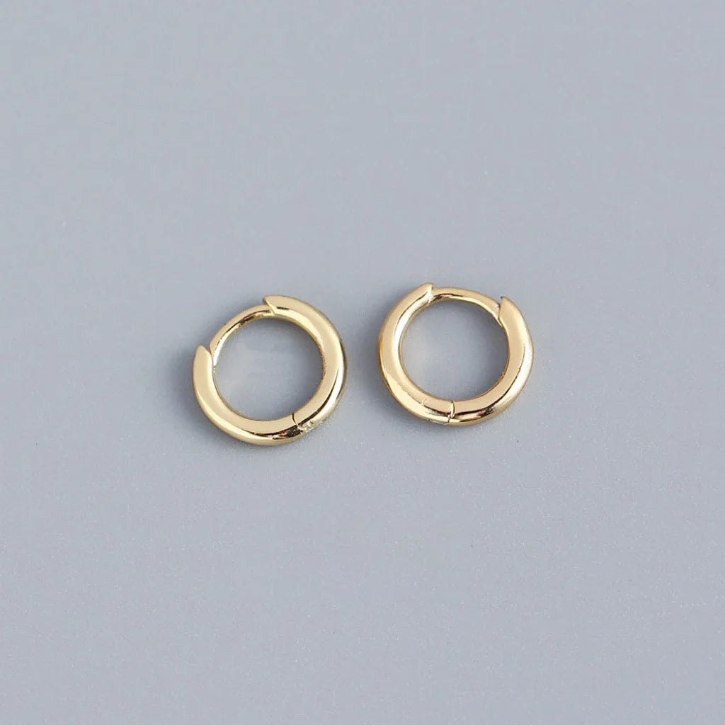 6-15mm Stainless Steel Earring Minimalist Classic Round Gold Color Earring for Women Men Tiny Huggie Hoop Rock  Jewelry Gift