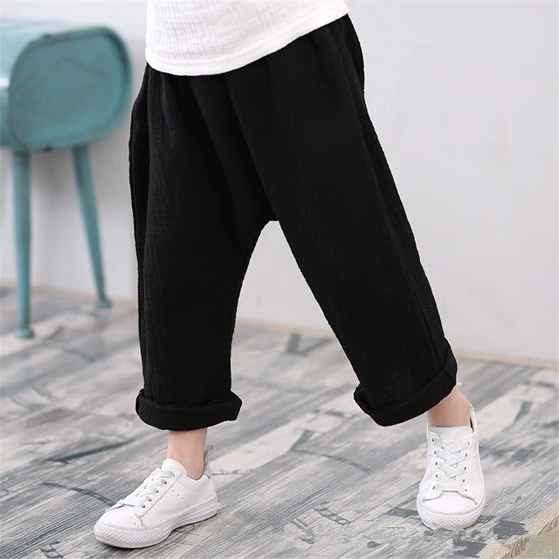 children t shirts fashion linen pleated boys t shirt children t-shirt 2025 summer baby boys girls t-shirt children clothes kids
