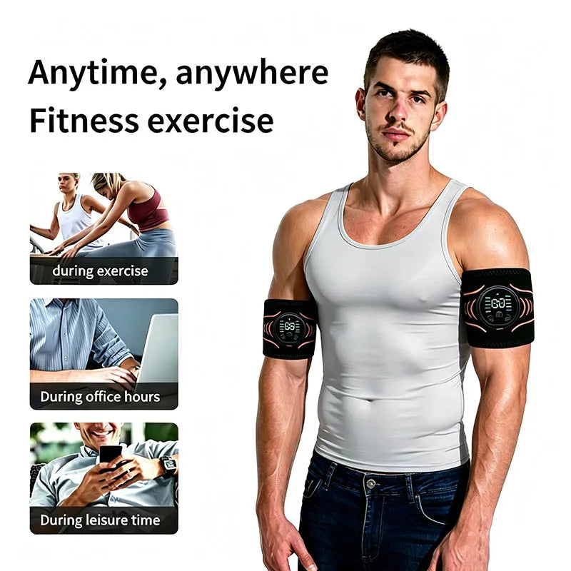 Smart Muscle Stimulator Arm Trainer Muscle Toner Arm Shaping Slimming Massager Home Gym Fitness Equiment  USB Recharge
