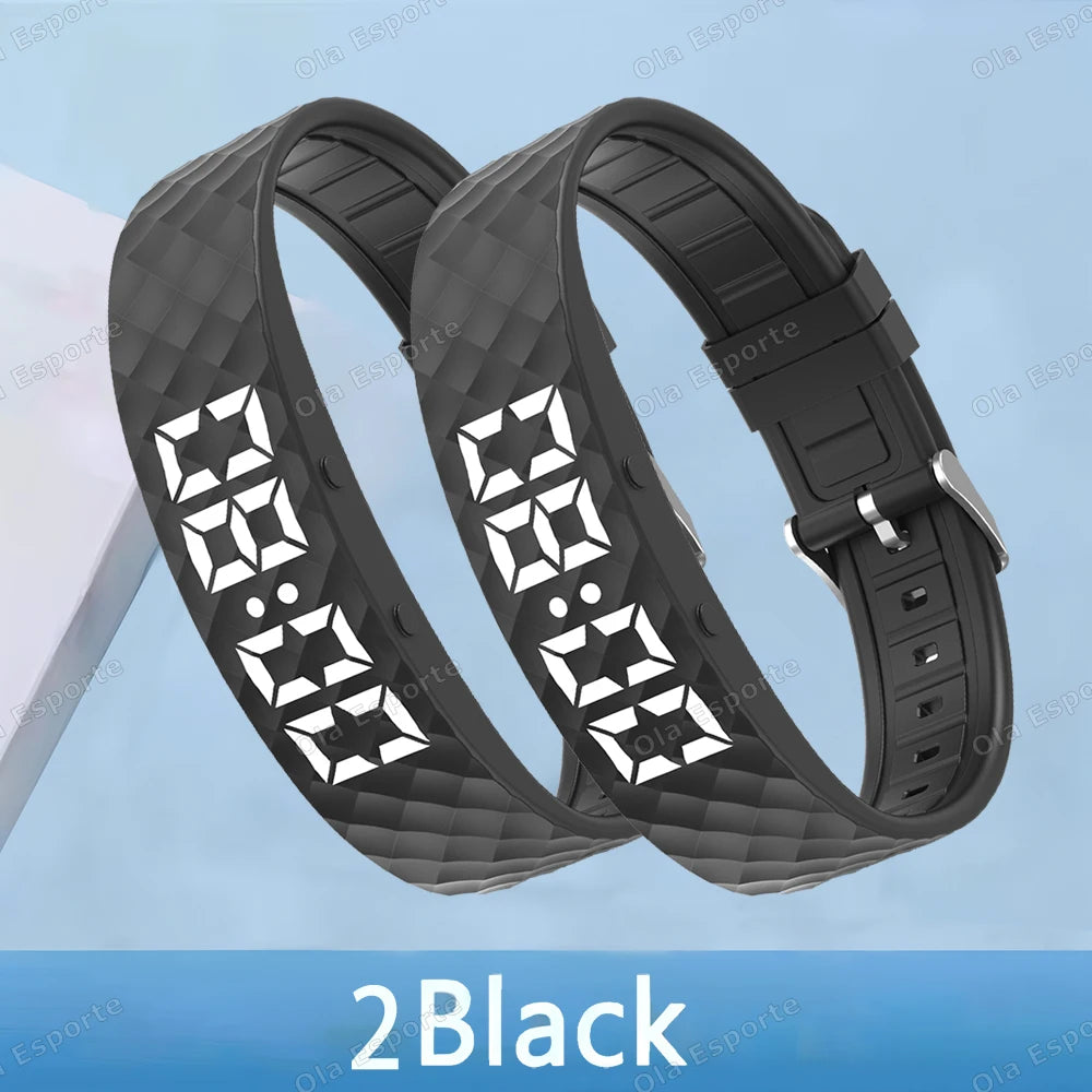 2026 New LED Digital Smart Bracelet Monitor Vibration Alarm Wristband Smart Bracelet Waterproof Smartband for Student Smart Band