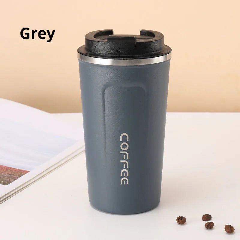 380/510ML Leak_Proof Travel Thermo Cup Stainless Steel Thermo Cafe Coffee Mug Car Thermos Mug for Tea Water Coffee Double