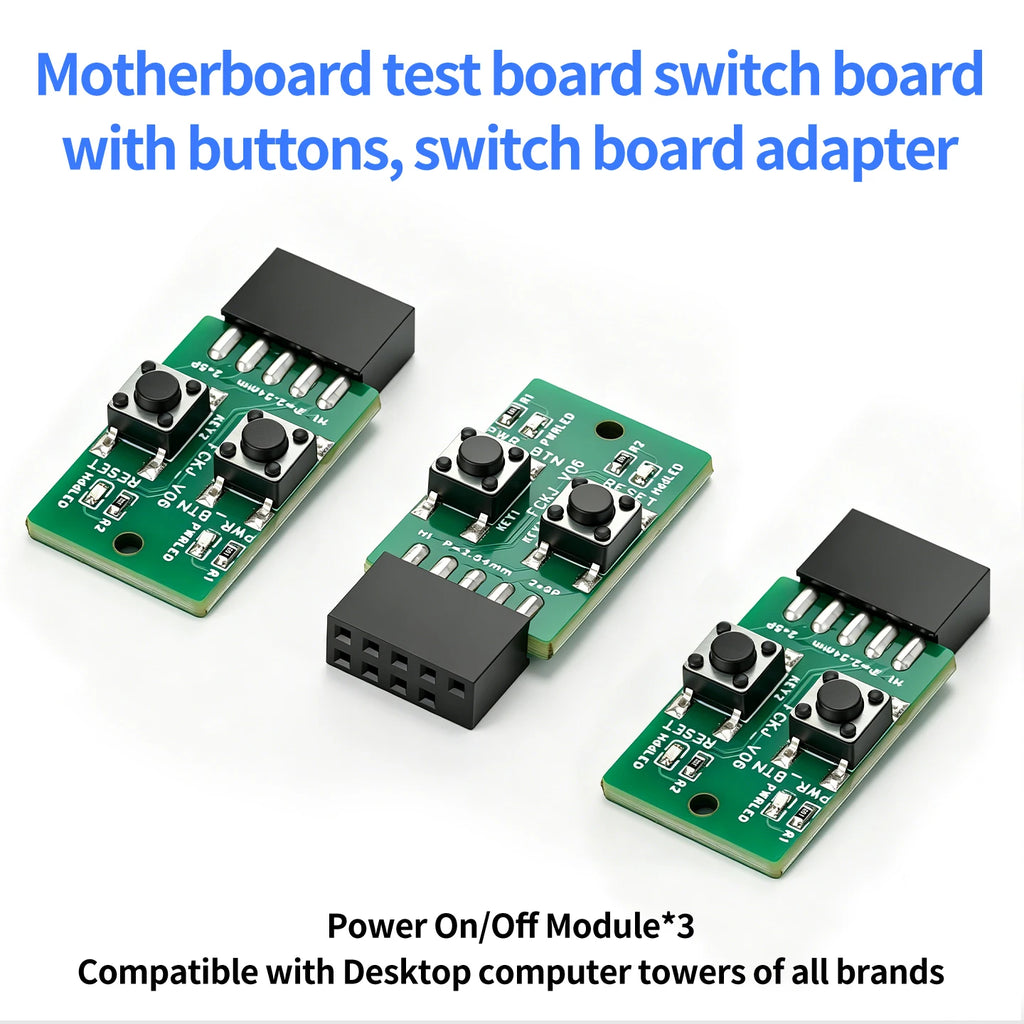 2x5-Pin to Reset Power ON/OFF Motherboard Power Switch Board LED Indicator Tester for Desktop PC Computer Server Repair DIY