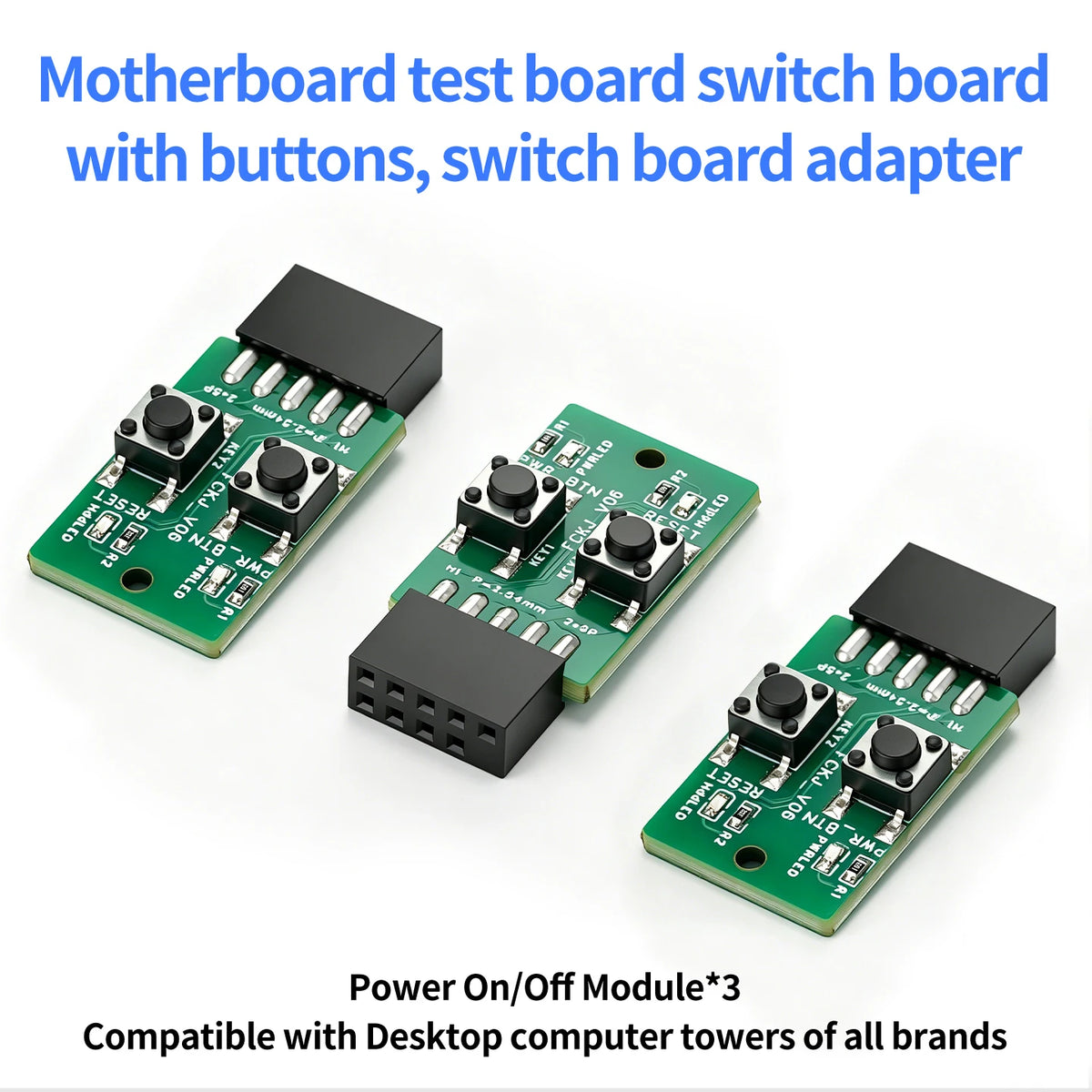 2x5-Pin to Reset Power ON/OFF Motherboard Power Switch Board LED Indicator Tester for Desktop PC Computer Server Repair DIY