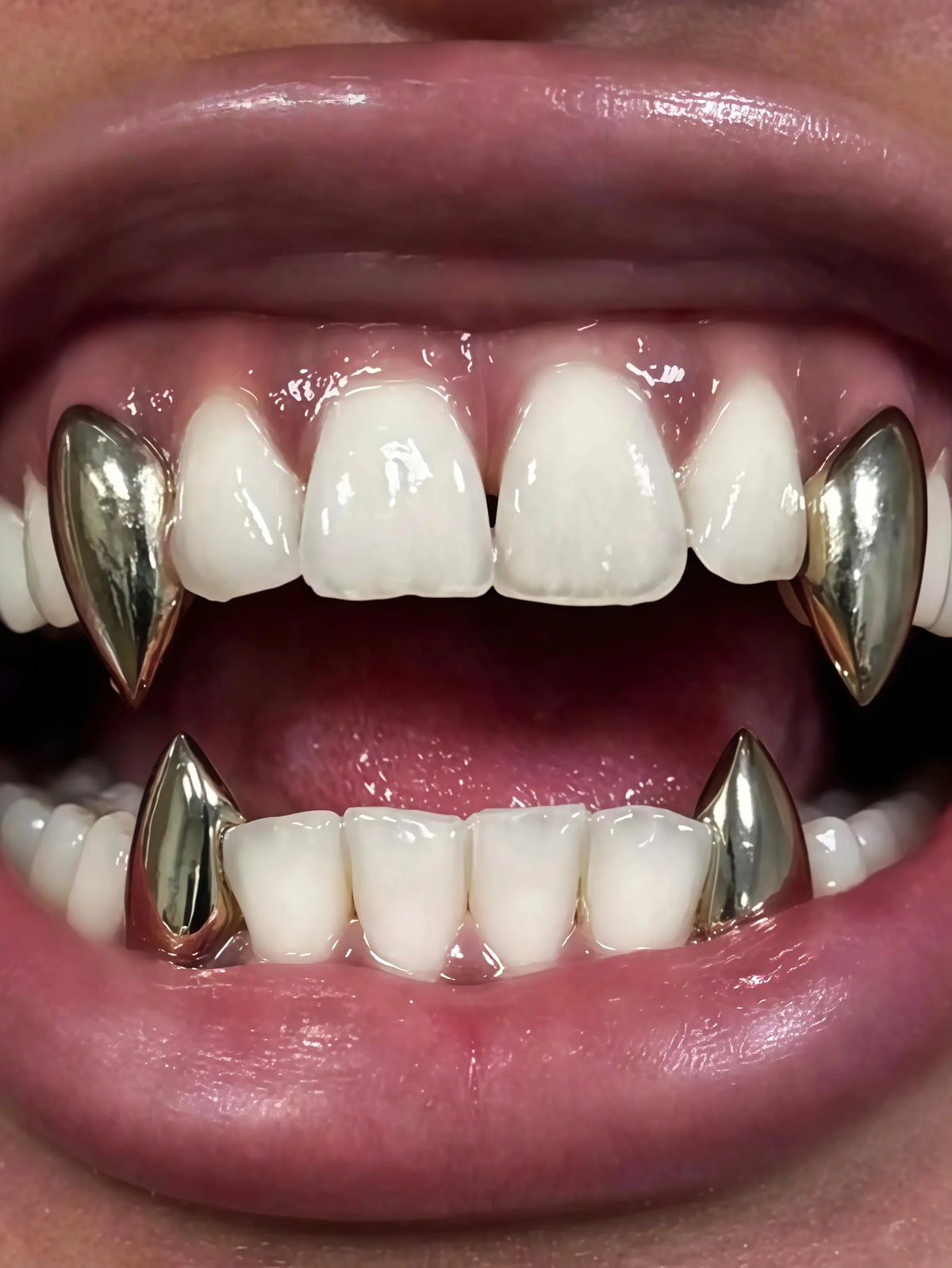 4Pcs Vampire Smooth Surface Small Tiger Teeth Upper And Lower Tooth Decoration Pointed Teeth Cosplay Accessory