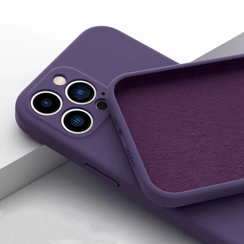 Luxury Original Liquid Silicone Phone Case For iPhone 11 12 13 14 15 16 17 18 Pro Max Air Plus Soft Bumper Back Cases Cover