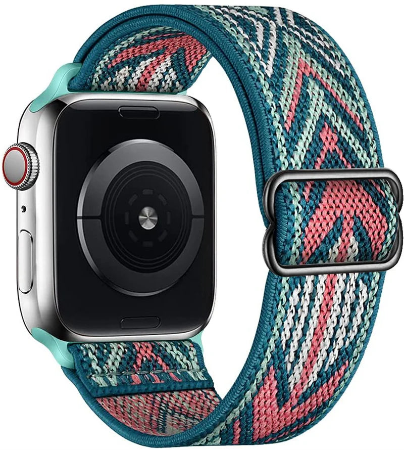 Scrunchie Strap for Apple watch Ultra 49mm band 45mm 44/46mm 41mm Adjustable Nylon Loop bracelet iWatch serie se 6 7 8 9 10 11