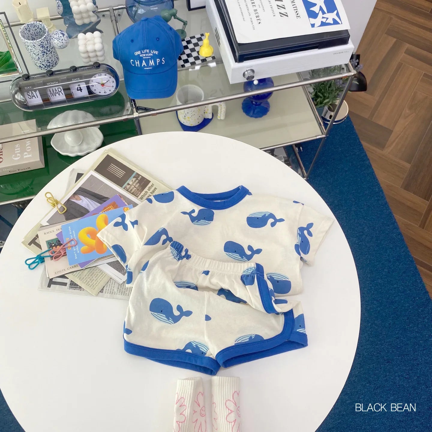 Summer Baby Boy 2PCS Clothes Set Cute Cartoon Bear Printed Tees Cotton Shorts Suit Ins Toddler Boys Breathable Outfits