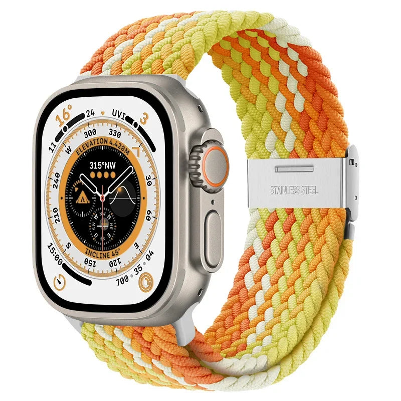 Braided solo loop strap For Apple watch band 44mm 40mm 45mm 41mm 42mm Nylon correa bracelet iWatch series 8 9 4 5 SE 6 7 Ultra 2