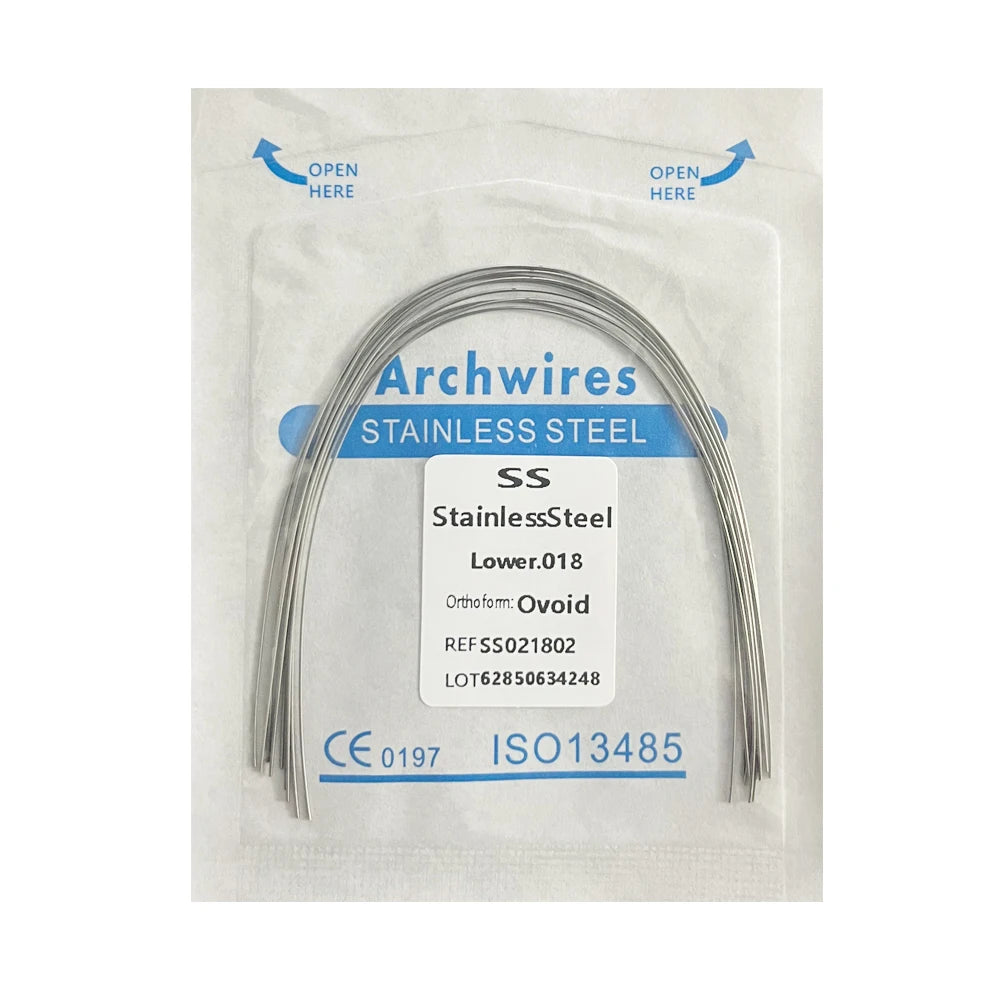 10pcs/pack Dental Orthodontic Stainless Steel Round/Rectangular Wire Ovoid Form Dentist Material Dental Arch Wire