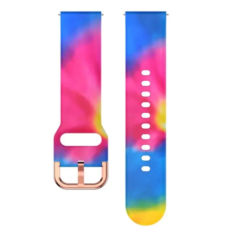Printed Silicone band For Samsung galaxy watch 6 Classic-5-pro-4 sport bracelet 20mm 22mm strap for Amazfit GTS/GTR/4/3/2e Mini