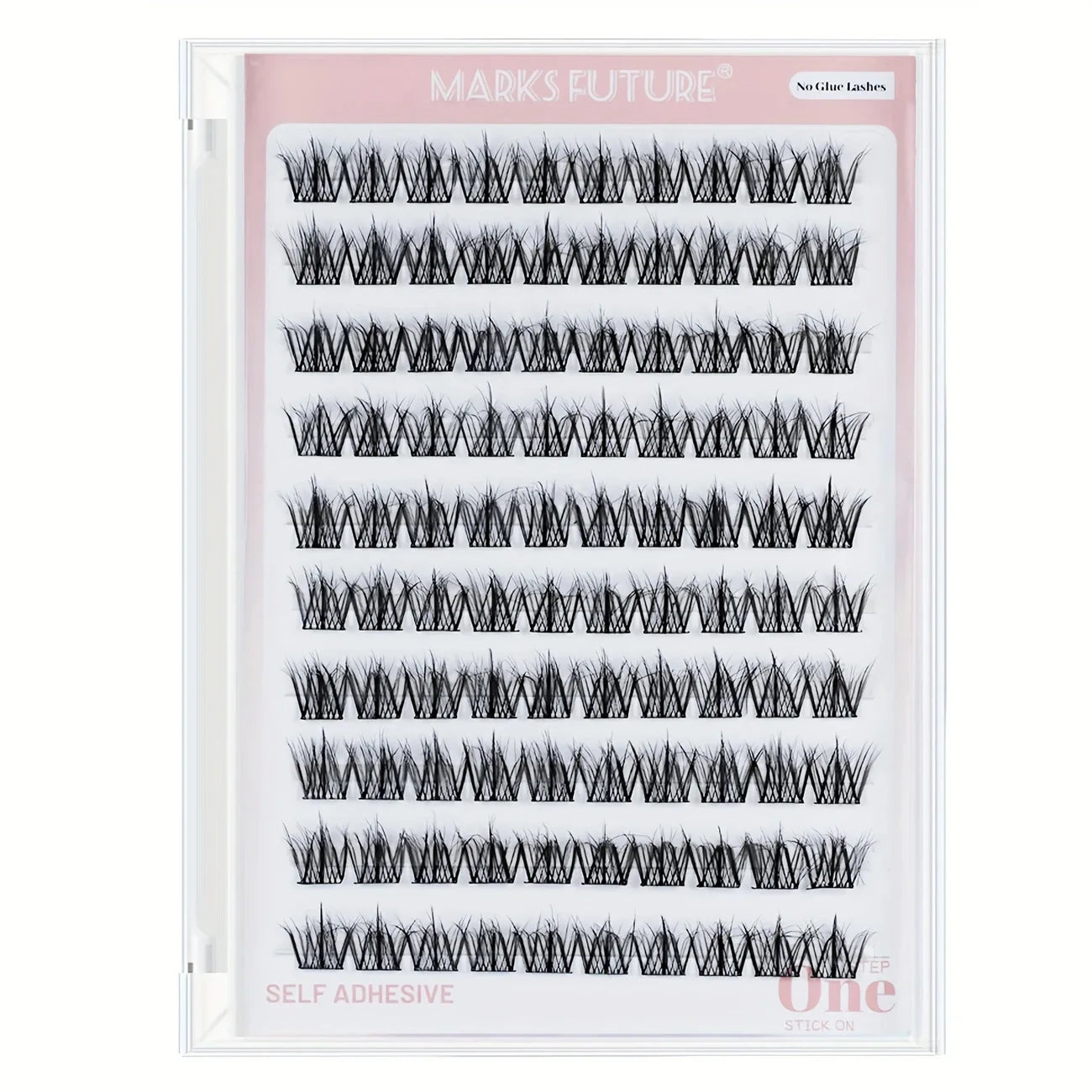 Self-adhesive 100-piece 5D self-adhesive false eyelashes, suitable for beginners, D-curl cluster lashes, no glue required, no trimming needed, 10-14mm, natural appearance and easy to apply
