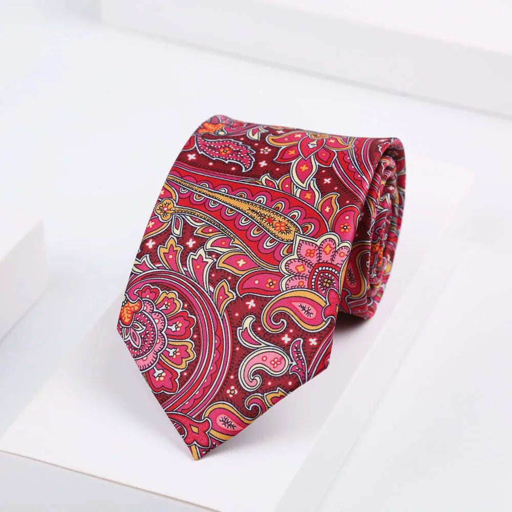Men's Super Soft Silk Touch Ties Floral Paisley 8cm Necktie For Men Wedding Business Gravata Novelty Printing Neck Ties