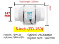 Inline Duct Ventilation Fan — 3 to 6 in
