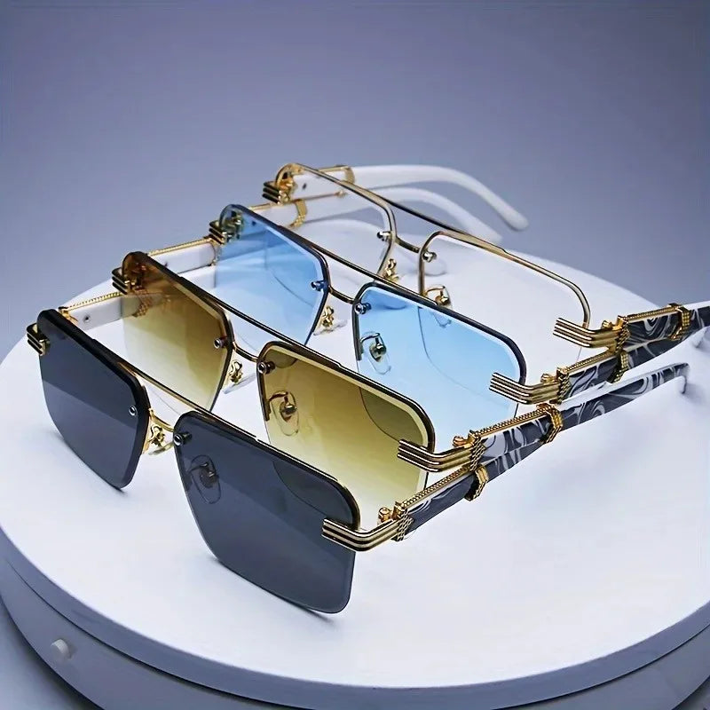 Fashion Rimless Sunglasses Men Women Populare Frameless Sun Glasses Male Female Classic Small Square Summer Traveling Shades