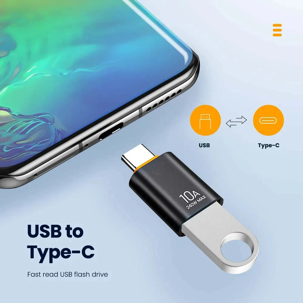 NNBILI 10A USB A To USB C OTG Adapter Type C to USB Converter USB 3.0 Adapter For Xiaomi 14 MacBook USB To Type C OTG Connector
