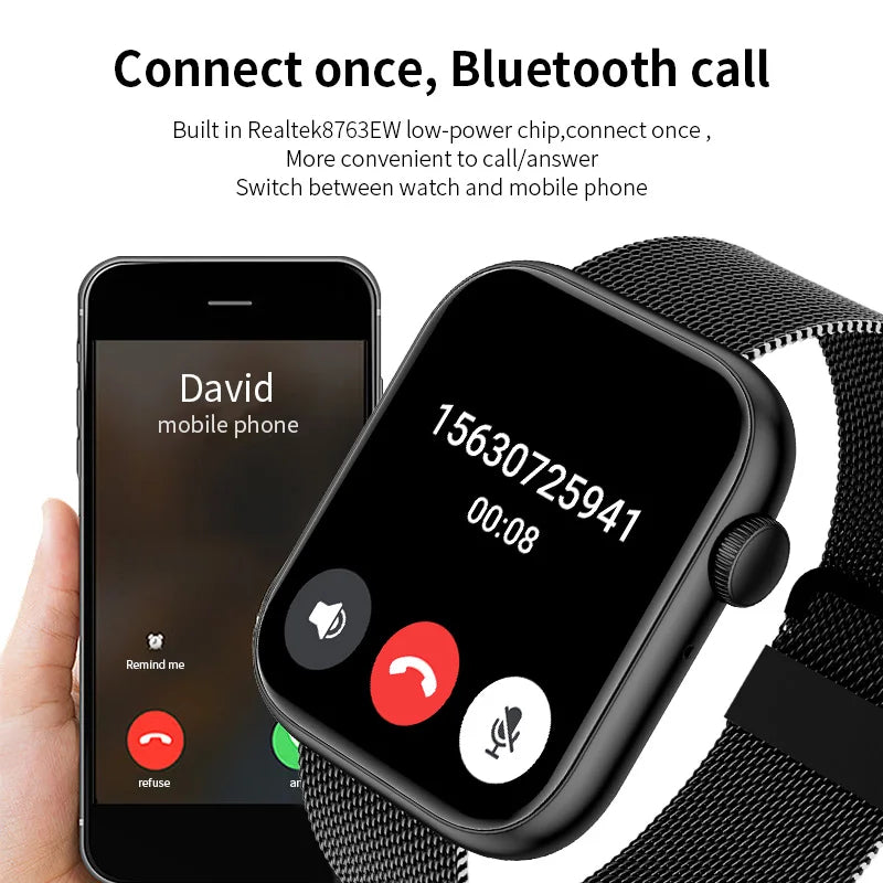 LIGE New Women Smart Watch 1.85 Full Touch Bluetooth Call Smart Wristwatch Body Temperature Watch Sports Bracelet Men Smartwatch
