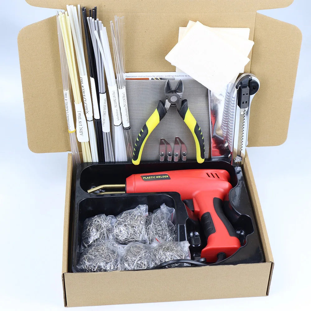 Besper 200W Plastic Welder, 2in1 Plastic Welding Kit Plastic Repair Welder Hot Stapler Soldering Gun Car Bumper Plastic Repair