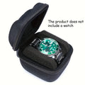 1pc Black Watch Storage Box - Hard Case W/Soft Pillows, Velvet Lined for Jewelry & Watches Protection