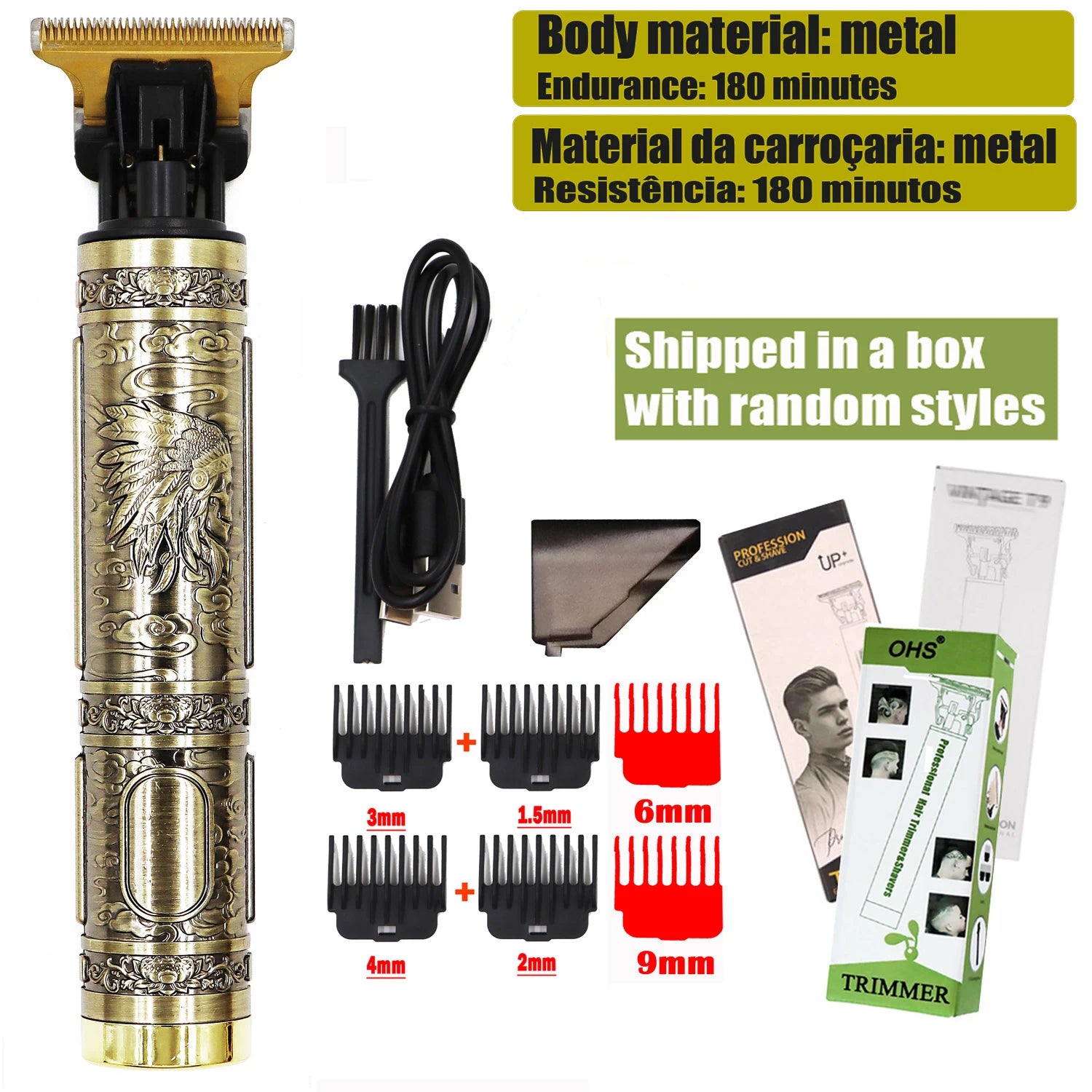 Tondeuse Dragon Vintage T9 Cordless Professional Hair Clippers Electric Trimmers For Men Clipper hair cutting machine Shaver
