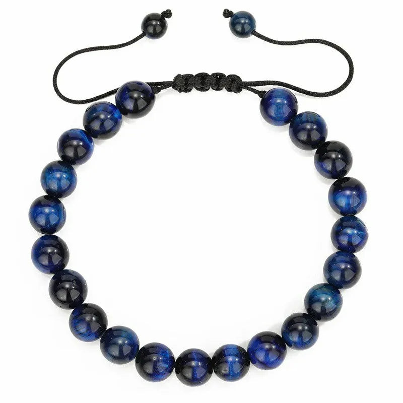 Multiple Style 8mm Natural Tiger Eyes Lava Rock Protection HANDMADE Bracelet Men's Gift