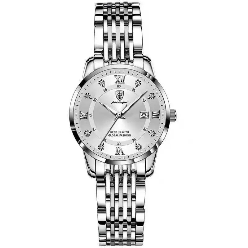 POEDAGAR Luxury Woman Watch Waterproof Stainless Steel Luminous Date Ladies Watch Fashion Simple Casual Women’s Quartz Watches