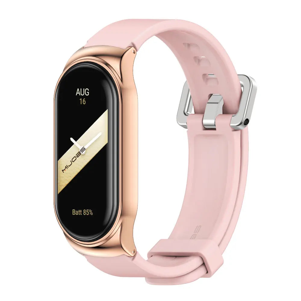 For Mi Band 10 9 8 7 6 5 Strap Silicone Wristband for Mi Band 9 Leather Strap For Mi band 8 Bracelet MiBand Metal Wristbands