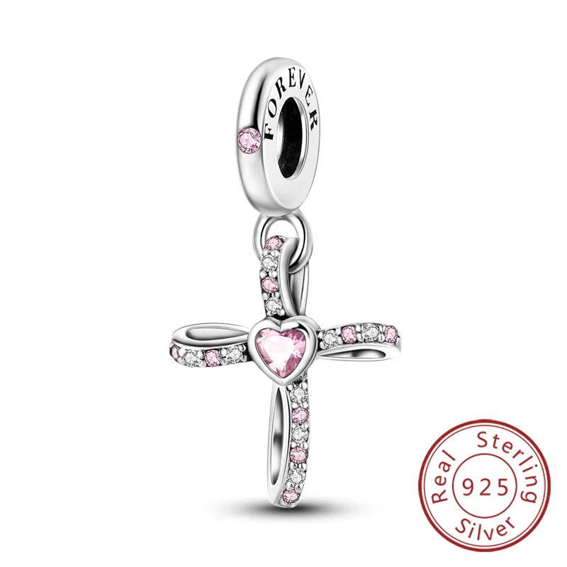 Hot Sale Charm Bead Pendant 925 Sterling Silver Firefly Love Heart Cats Dogs Sunflower Charm for Bracelet Women DIY Jewelry Gift