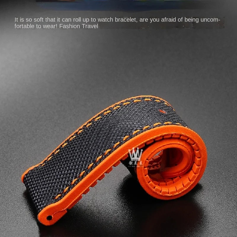For Longines Seiko water ghost Hamilton series nylon rubber Bottom watch strap 20mm 22mm 23 Strap Men soft Waterproof Wrist Band