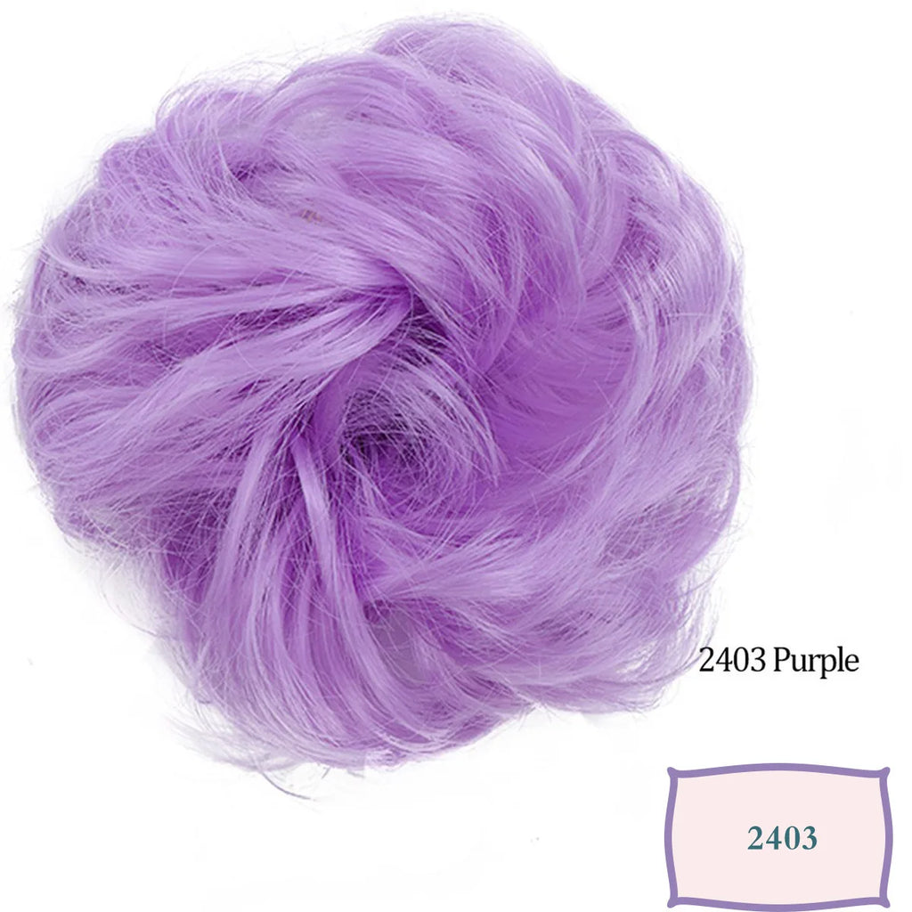 Synthetic Messy Hair Bun Chignon Scrunchies Fake Hair Band Braid Elastic Hairpiece Tail Chignon Donut Updo Hair Pieces for Women