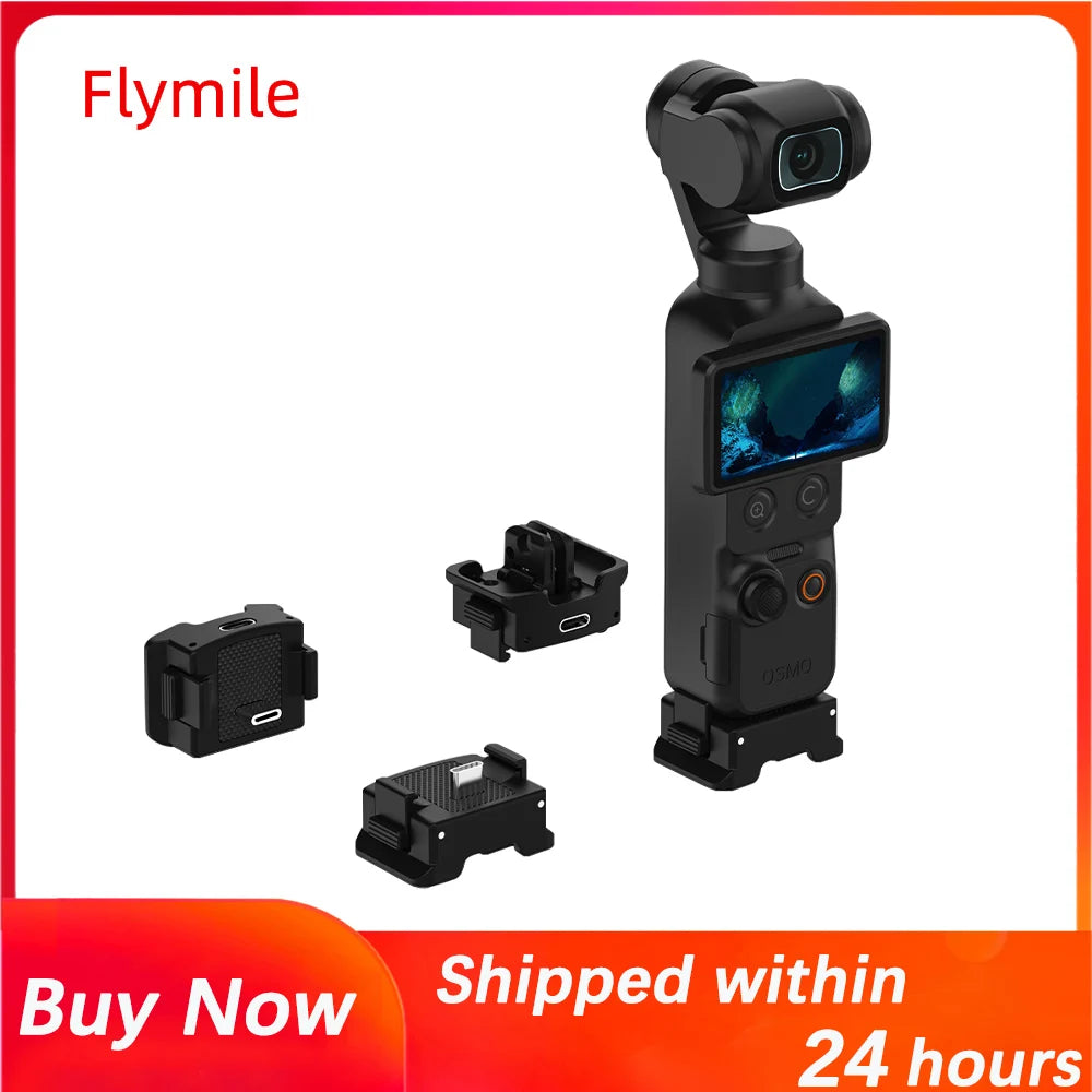 Flymile Charging Multi-function Quick-Release Mount, for DJI Osmo Pocket 3/4 Accessories,Portable Black Stand,Charging Base